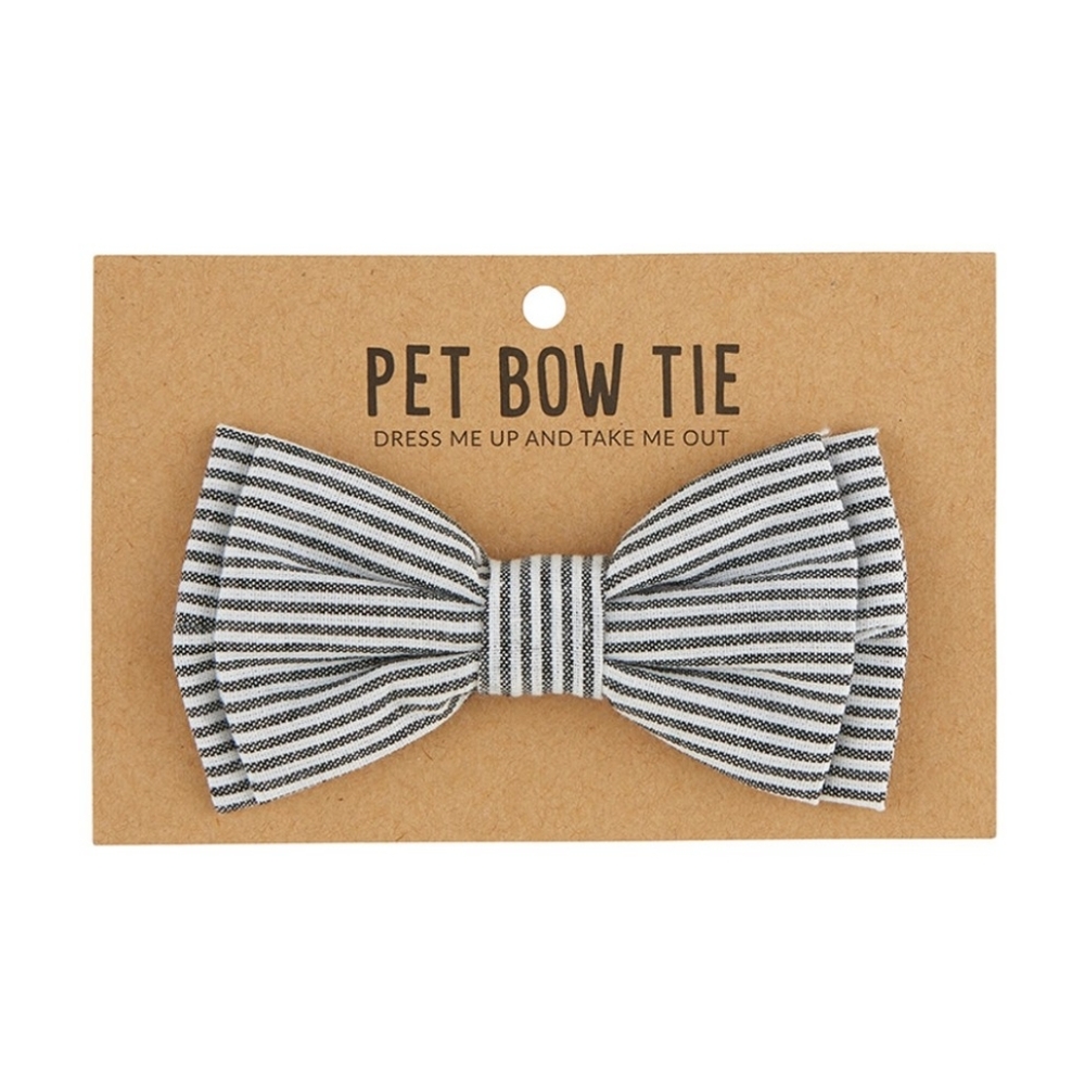 Pet Bow Ties - Grey Stripe